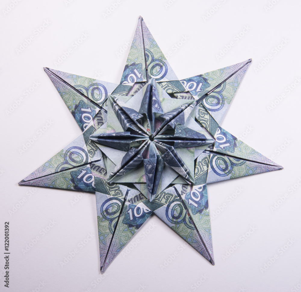 Money Origami snowflake