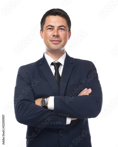 Businessman on white backgr...