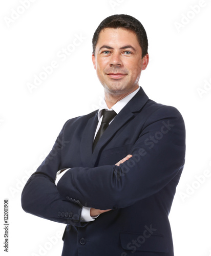 Businessman on white backgr...