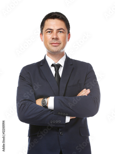 Businessman on white backgr...