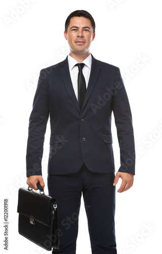 Businessman on white backgr...