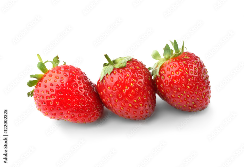 Red strawberries isolated on white Red strawberries isolated on white