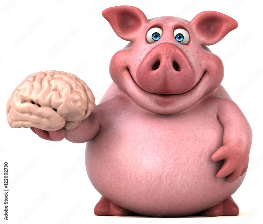 Fun pig - 3D Illustration Fun pig - 3D Illustration