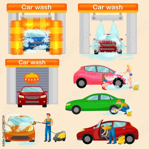 car wash services, auto cleaning with water and soap