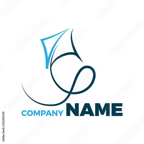 Vector sign kite flying in abstract shape