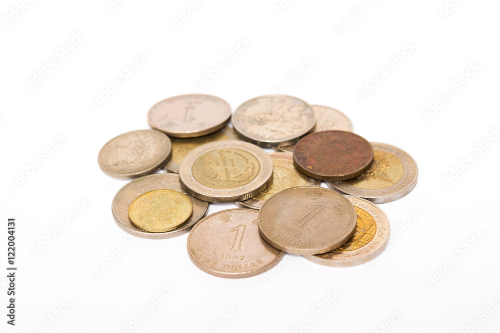 Stack of coins isolated on white background Stack of coins isolated on white background