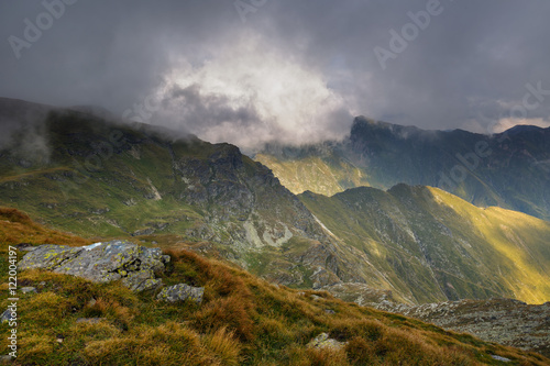 Alpine landscape in a cloudy day