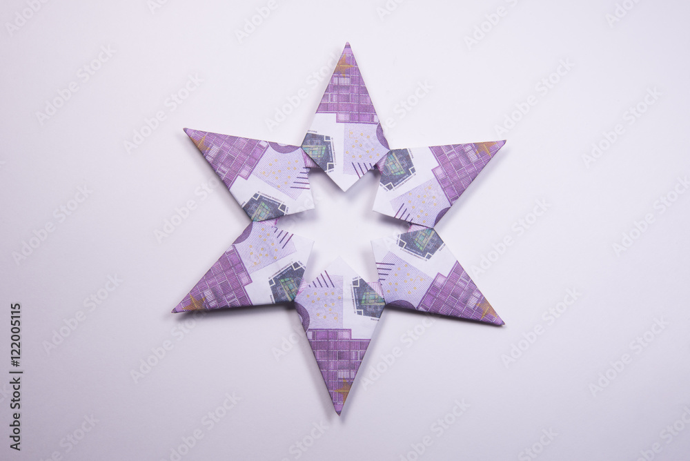 Obraz premium Money Origami snowflake