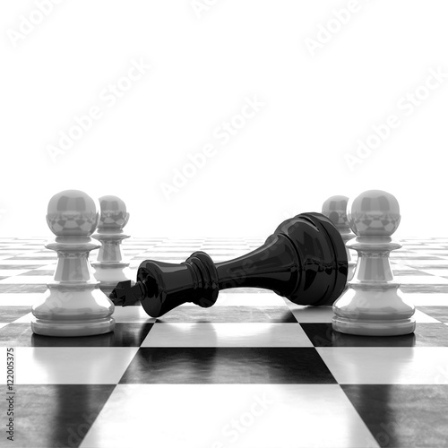 3d rendering Last chessman defeated