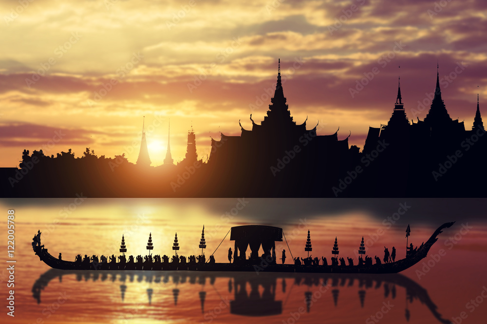 Fototapeta premium Thai architecture silhouette