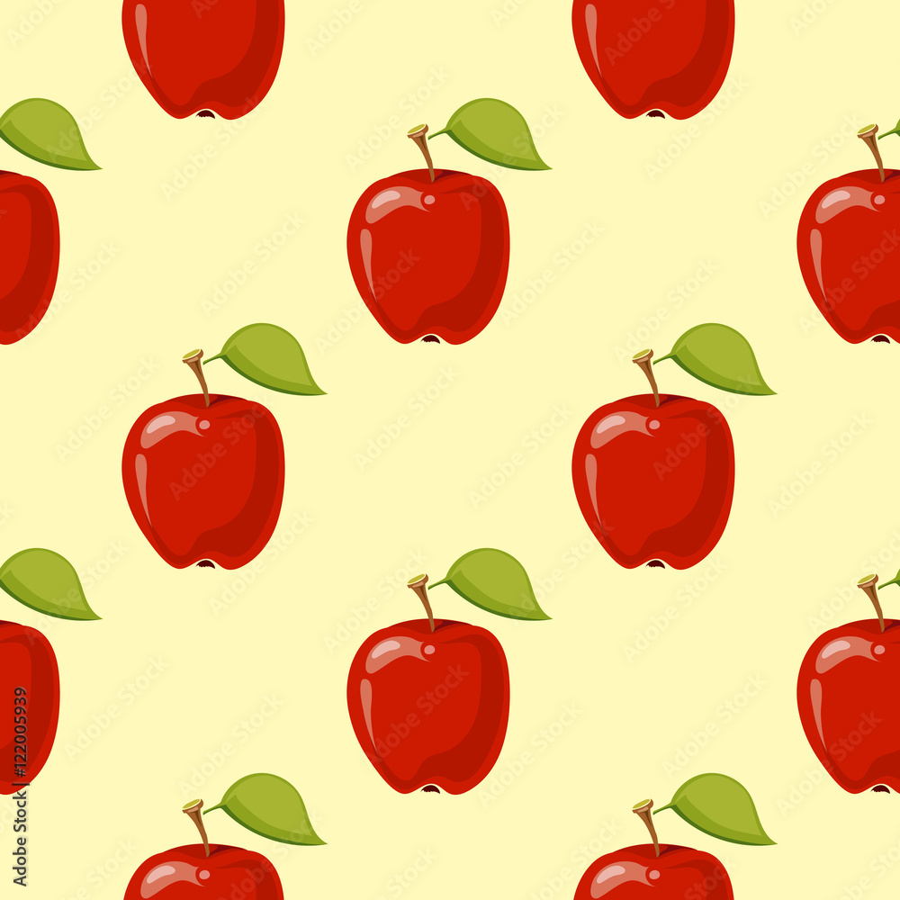 Red vector apples seamless background Red vector apples seamless background