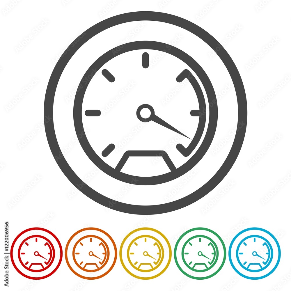 Set of speedometers icons. Vector illustration Set of speedometers icons. Vector illustration