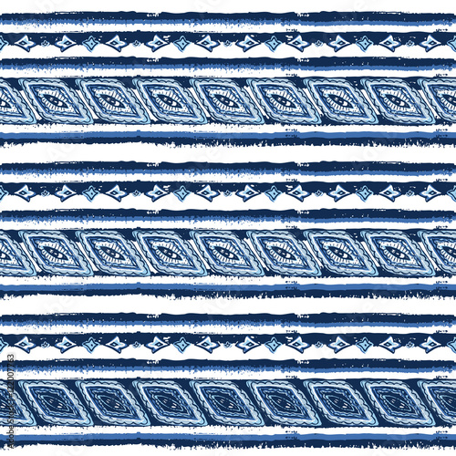 Hand drawn striped seamless pattern,  tribal vintage background, ethnic print