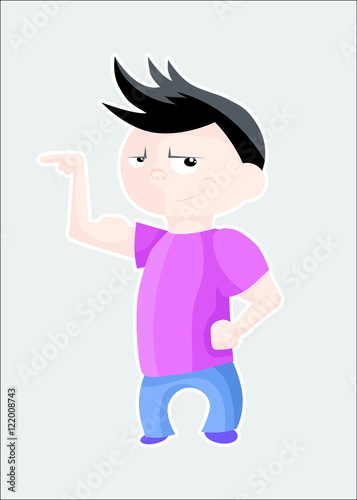 Boy showing muscle