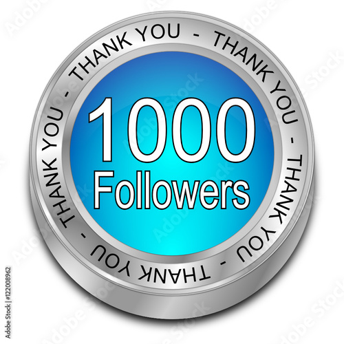 1000 Followers Thank you - 3D illustration
