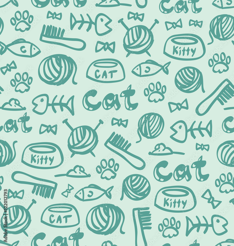 Cat stuff seamless pattern Cat stuff seamless pattern