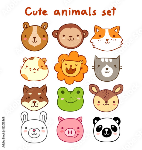 Fototapeta Naklejka Na Ścianę i Meble -  Cute animals Set