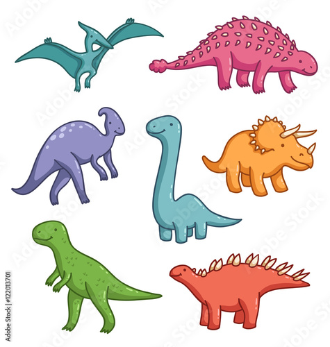Cute dinosaurs vector collection