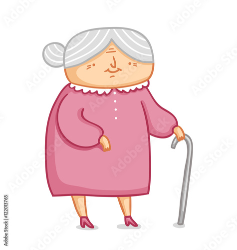 Cute little grandma vector illustration