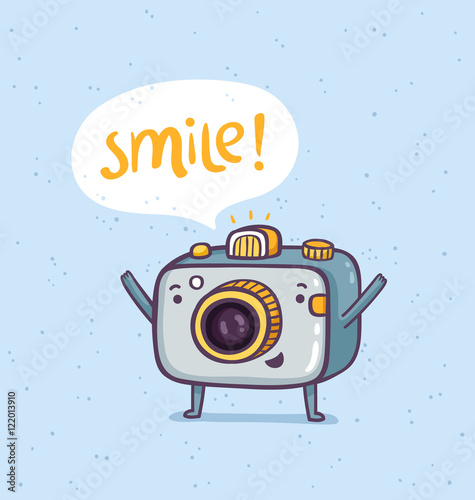 Cute photo camera character