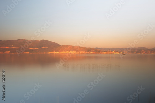 Landscape view of Erhai Lake located in Dali, Yunnan, China.