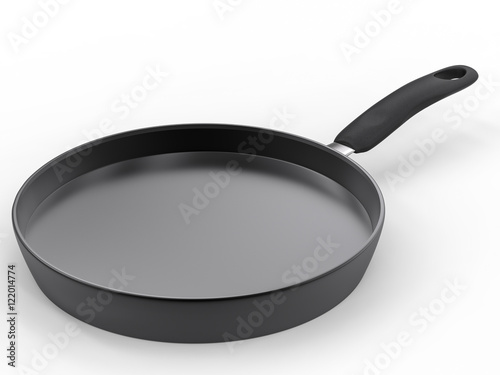 empty pan on white background