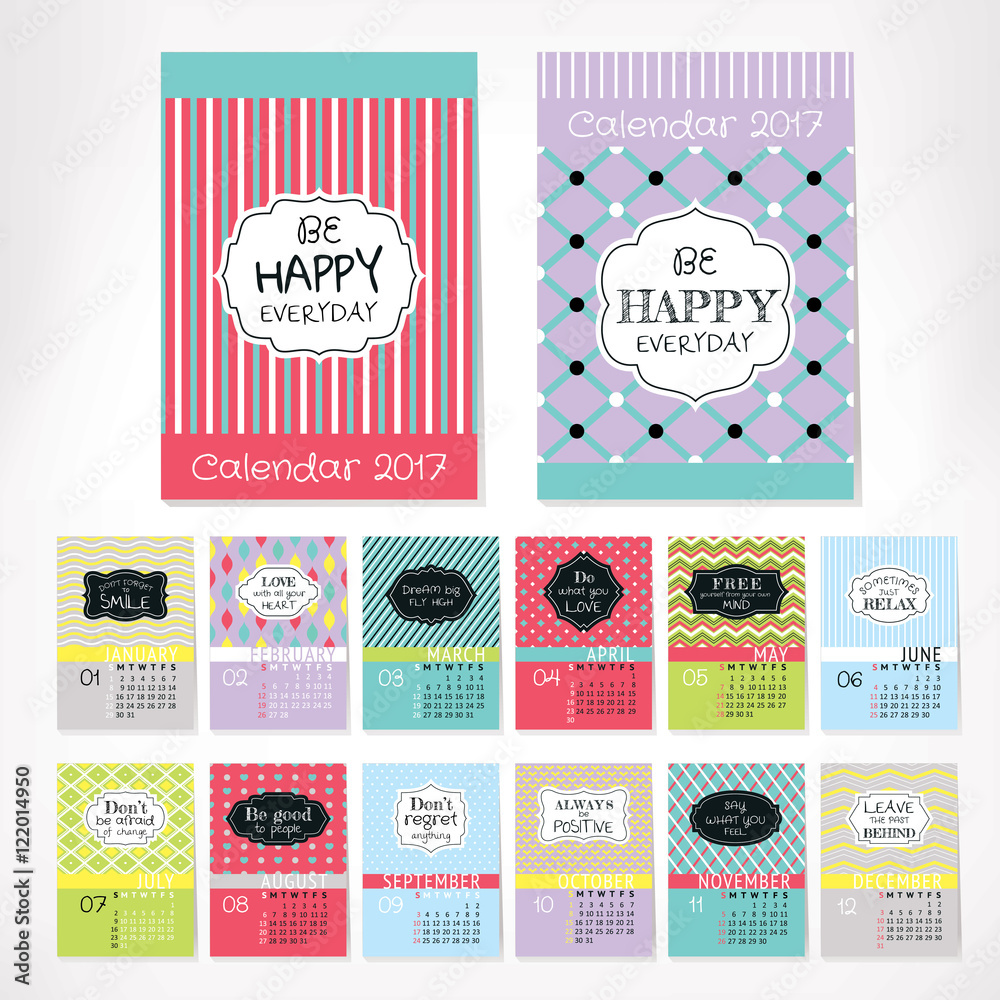 2017 year stylish calendar Adobe Stock