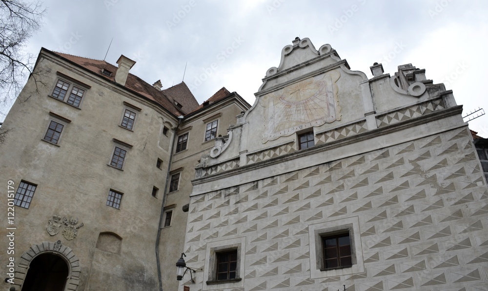 Architecture from Cesky Krumlov with grey sky Architecture from Cesky Krumlov with grey sky