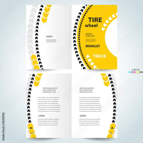 brochure design template vector booklet tire wheel track