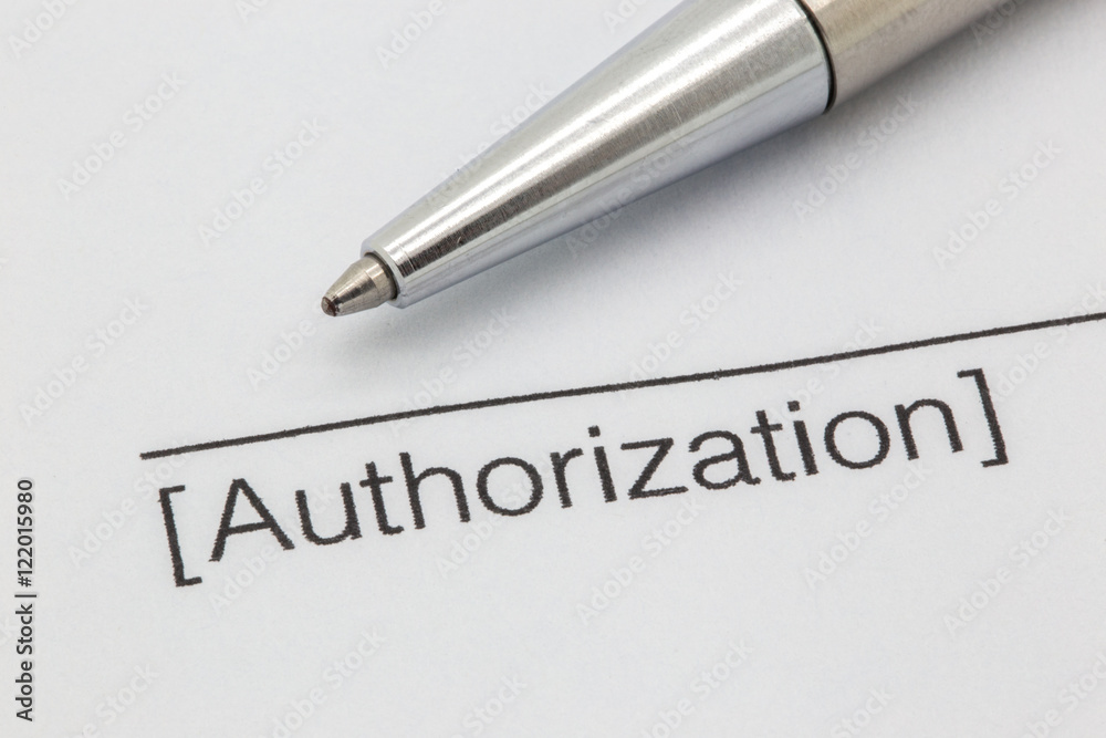 Obraz premium Authorization paper with line and pen