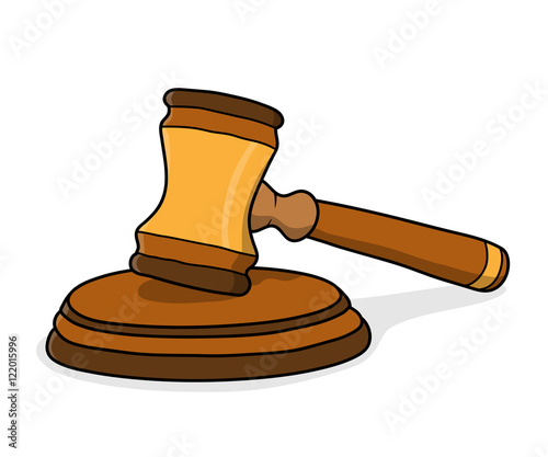 Gavel Law Hammer. A hand drawn vector illustration of a gavel.