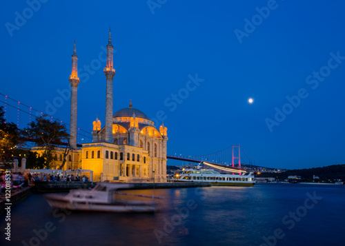 Ortakoy mosque and Bosphorus bridge, Istanbul, Turkey