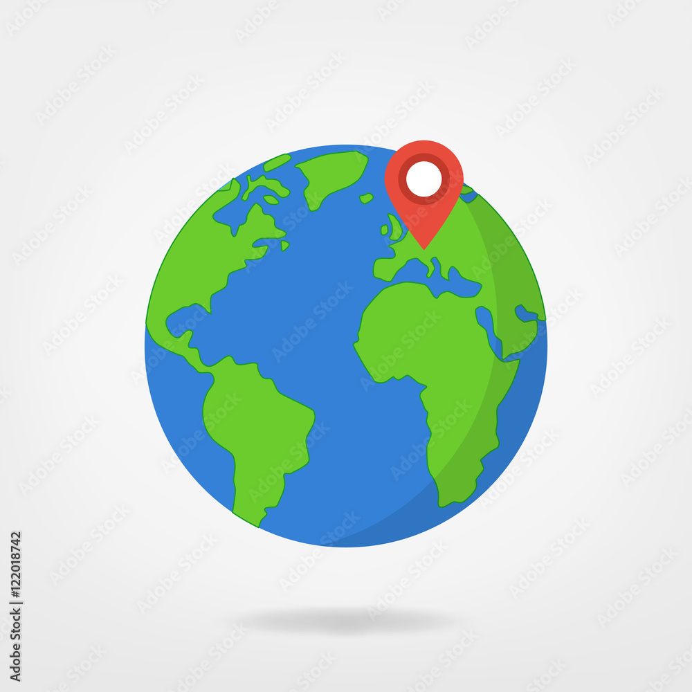 Fotografie Europe on globe, world map illustration