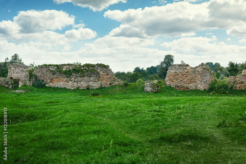 Ruins of an ancient castle in Belarus