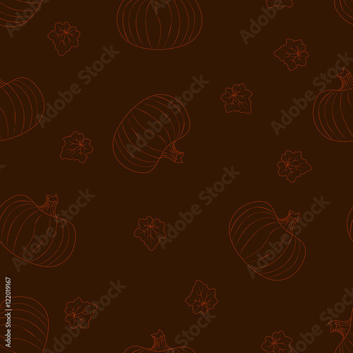 Halloween dark seamless pattern with pumpkins