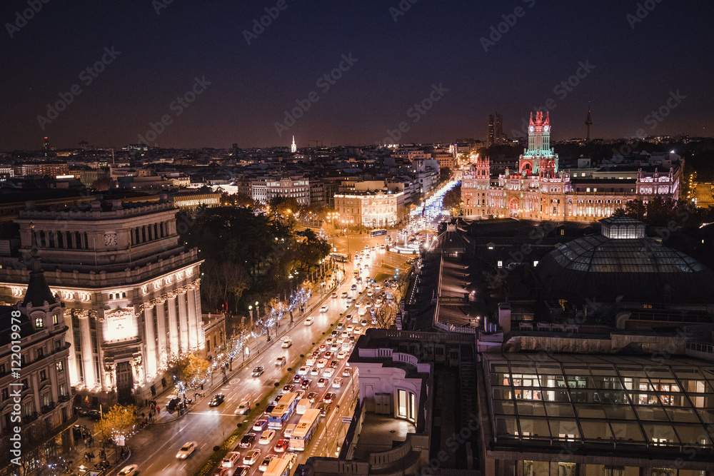 Madrid night view