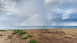 Double rainbow at Pranburi Forest Park located at the mouth of the Pranburi River to the Gulf of Thailand in Pranburi district, Prachuap Khiri Khan Province , Thailand