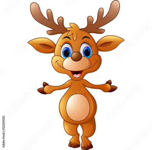 Cartoon deer presenting