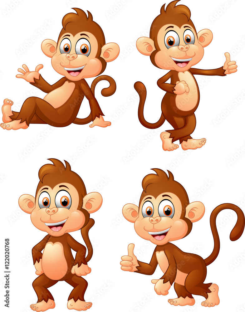 Naklejka premium Set of monkey expressions