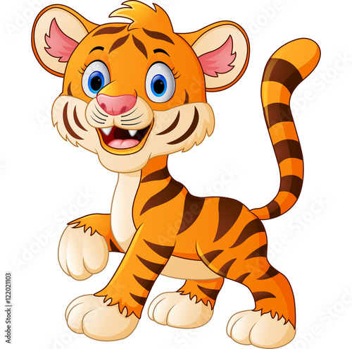 Fototapeta Naklejka Na Ścianę i Meble -  Cute baby tiger cartoon