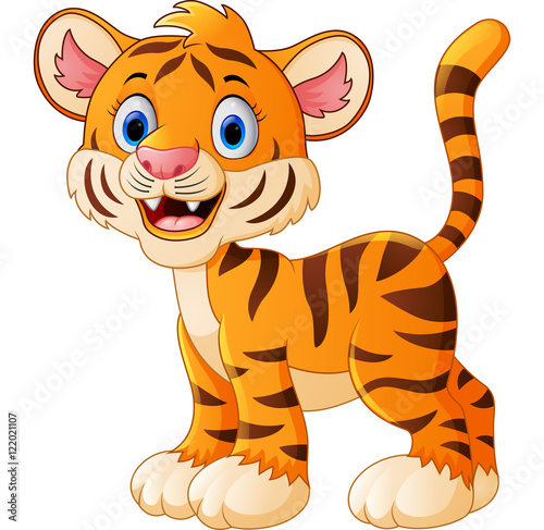 Fototapeta Naklejka Na Ścianę i Meble -  Cute baby tiger cartoon
