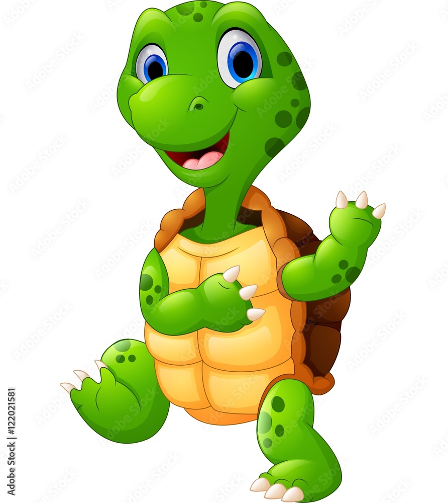 Fototapeta premium Cute turtle cartoon posing