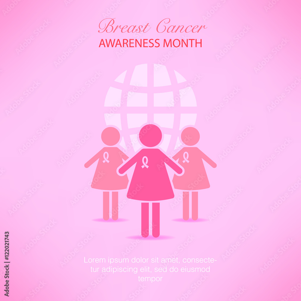 Pink ribbon breast cancer awareness symbol icon vector illustrat Pink ribbon breast cancer awareness symbol icon vector illustrat