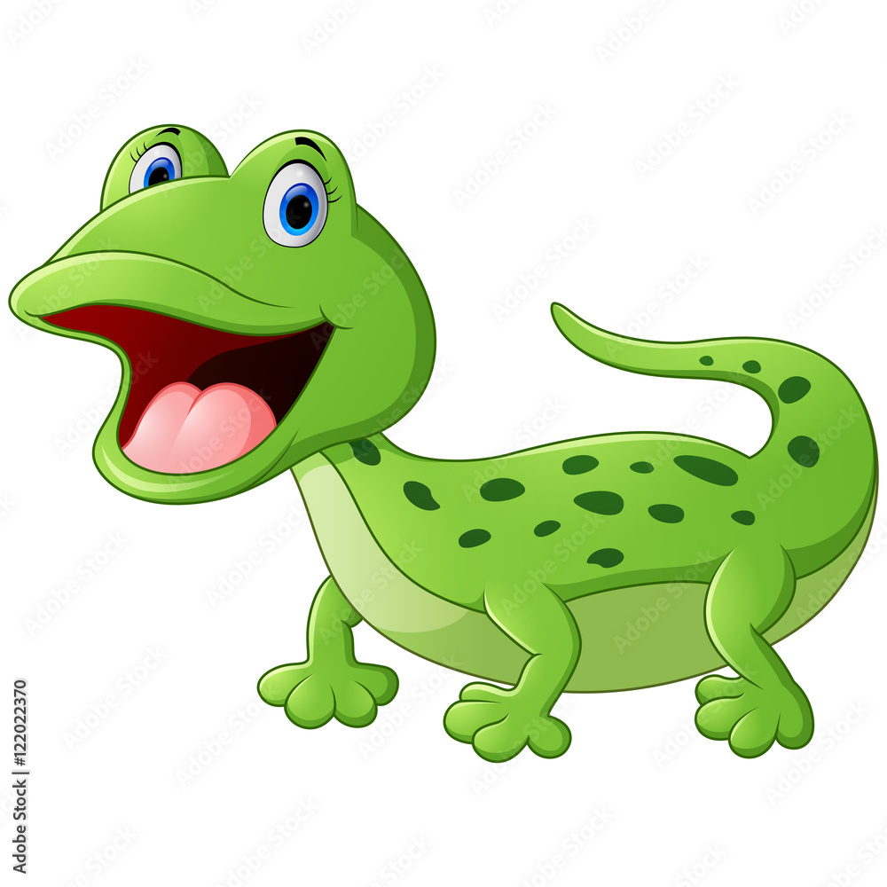 Cartoon lizard on a branch Royalty Free Vector Image