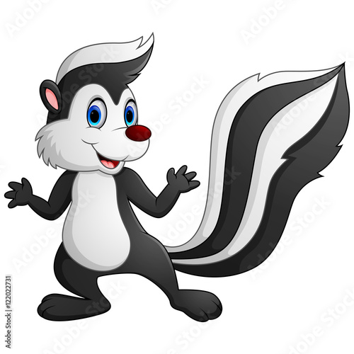 Cute skunk cartoon presenting