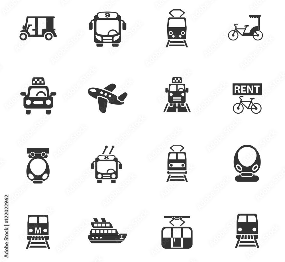 public transport icon set public transport icon set