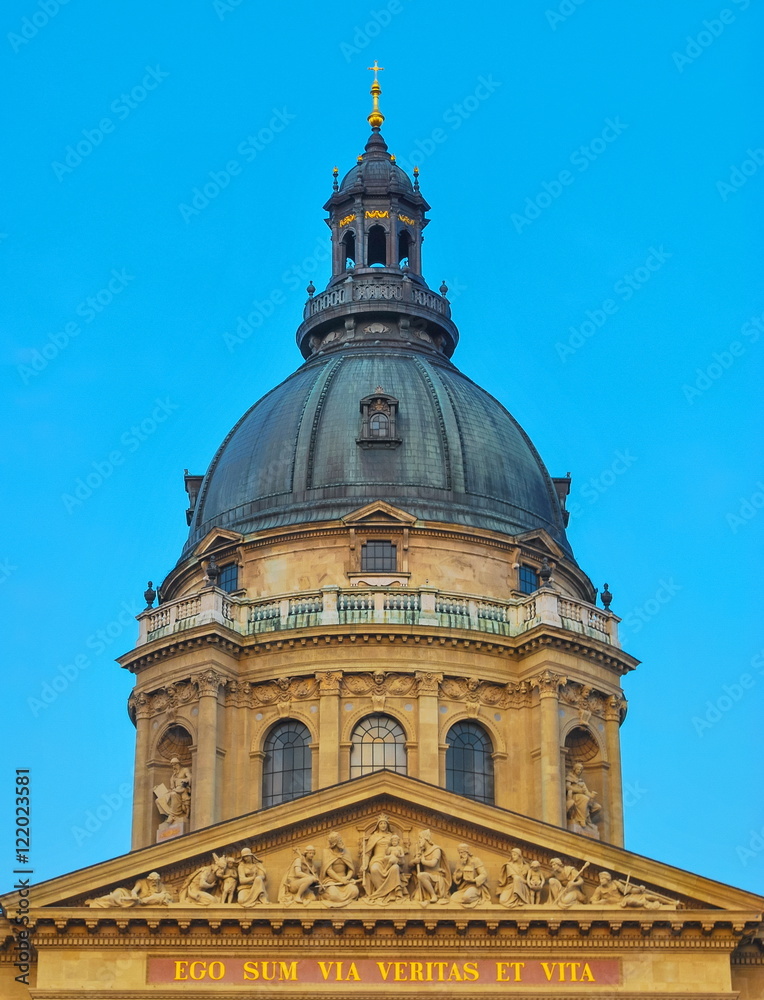 The dome of the Basilica of St. Stephen in Budapest