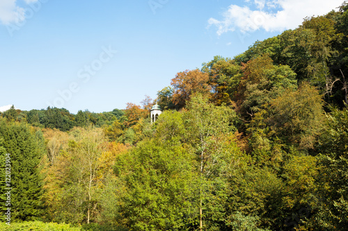 Fototapeta Naklejka Na Ścianę i Meble -  Diederichs-Temple within Autumn colored Landscape /Germany
