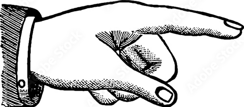 Vintage image finger pointing