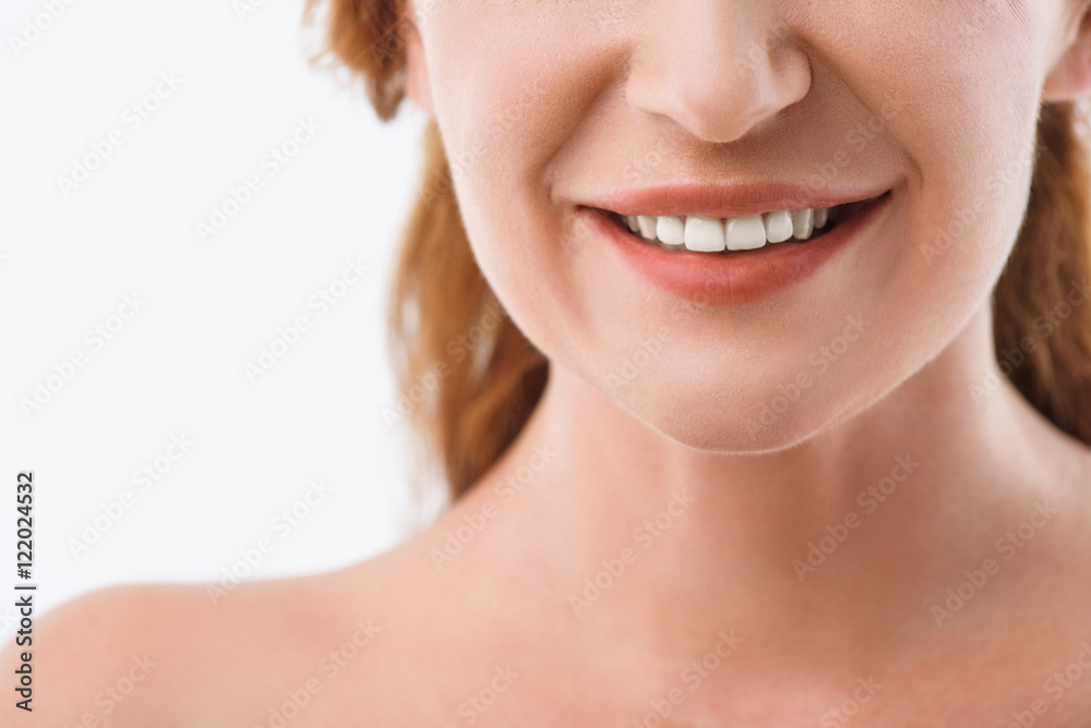 Healthy lady caring of her appearance Healthy lady caring of her appearance